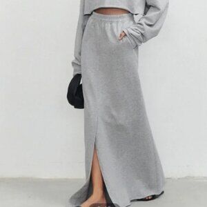 Commense Gray Maxi Skirt